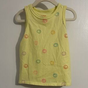 Cat & Jack Yellow Tank Top with Multicolor Smiley Faces